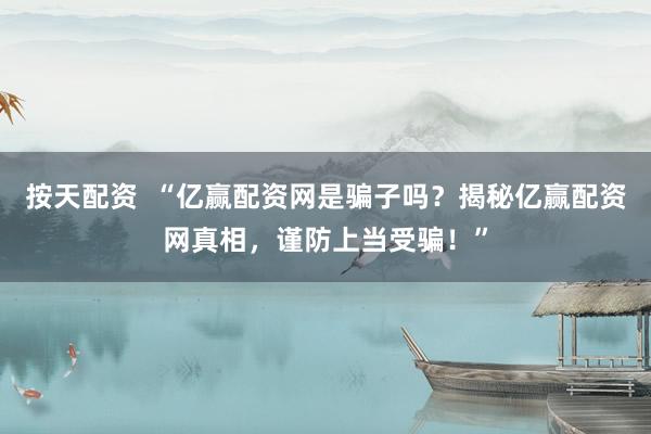 按天配资  “亿赢配资网是骗子吗？揭秘亿赢配资网真相，谨防上当受骗！”