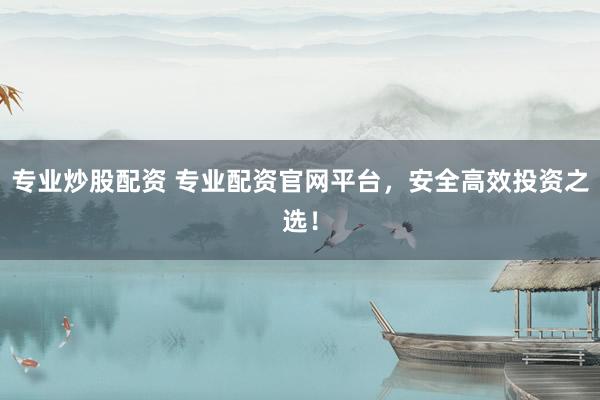 专业炒股配资 专业配资官网平台，安全高效投资之选！