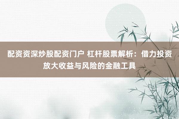 配资资深炒股配资门户 杠杆股票解析：借力投资放大收益与风险的金融工具