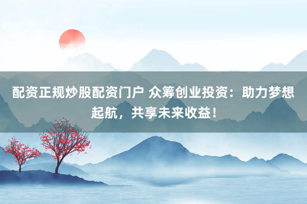 配资正规炒股配资门户 众筹创业投资：助力梦想起航，共享未来收益！