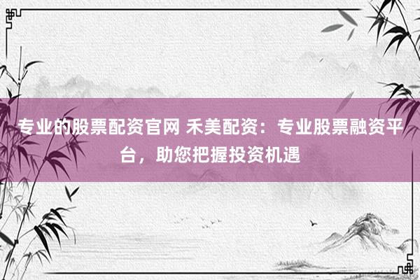 专业的股票配资官网 禾美配资：专业股票融资平台，助您把握投资机遇