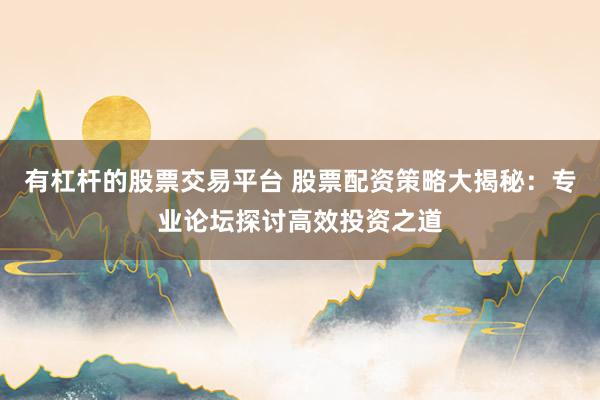 有杠杆的股票交易平台 股票配资策略大揭秘：专业论坛探讨高效投资之道