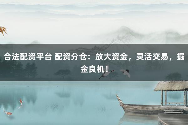 合法配资平台 配资分仓：放大资金，灵活交易，掘金良机！