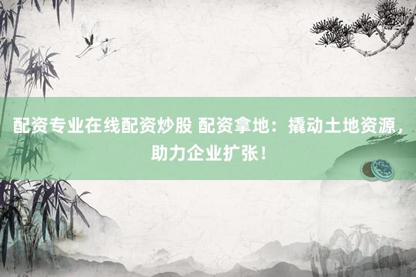 配资专业在线配资炒股 配资拿地：撬动土地资源，助力企业扩张！