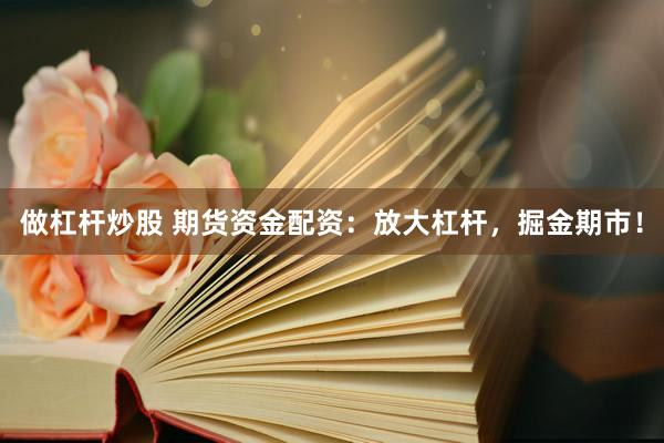 做杠杆炒股 期货资金配资:放大杠杆,掘金期市!