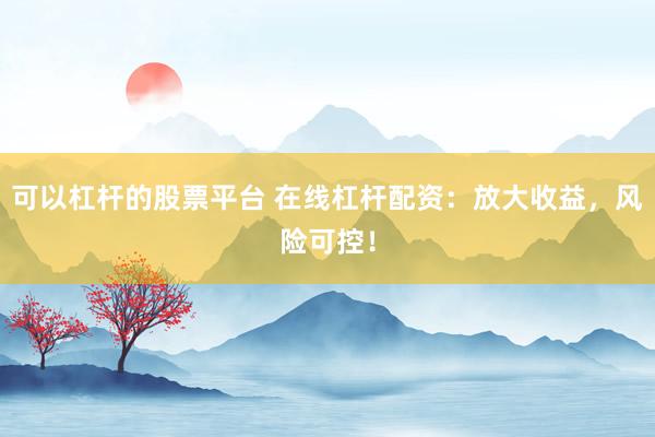 可以杠杆的股票平台 在线杠杆配资:放大收益,风险可控!
