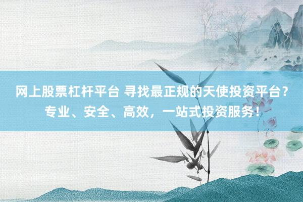 网上股票杠杆平台 寻找最正规的天使投资平台?专业、安全、高效,一站式投资服务!
