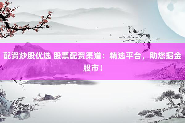 配资炒股优选 股票配资渠道：精选平台，助您掘金股市！