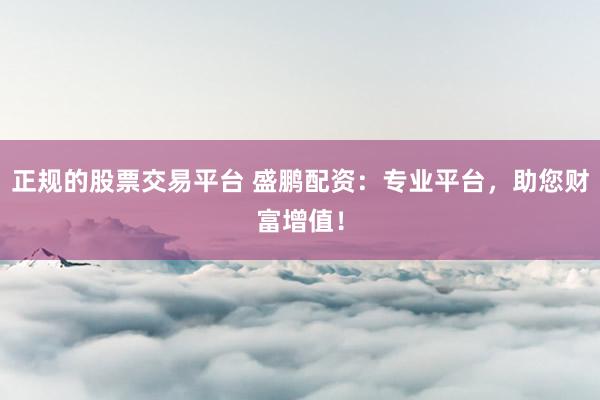 正规的股票交易平台 盛鹏配资：专业平台，助您财富增值！